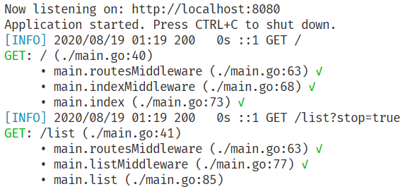 logger middleware: TraceRoute screenshot