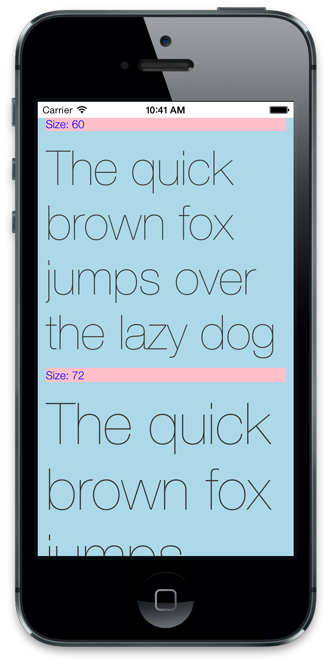 Font size example 3