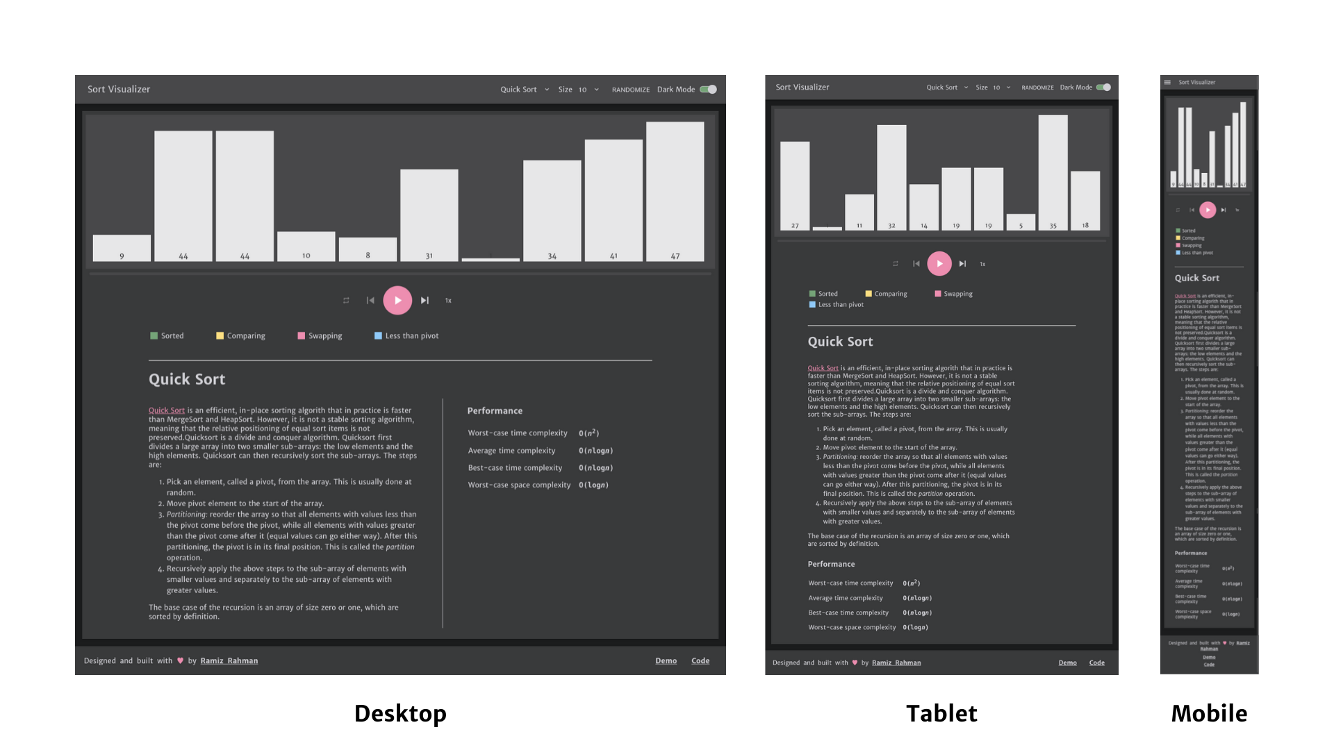 Sort Visualizer - dark mode