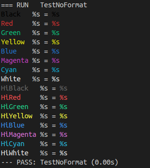 color tests in terminals