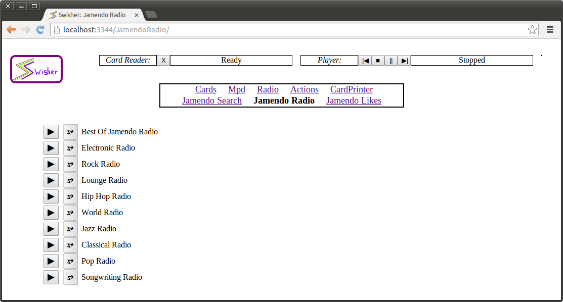 Screenshot of jamendo radio page