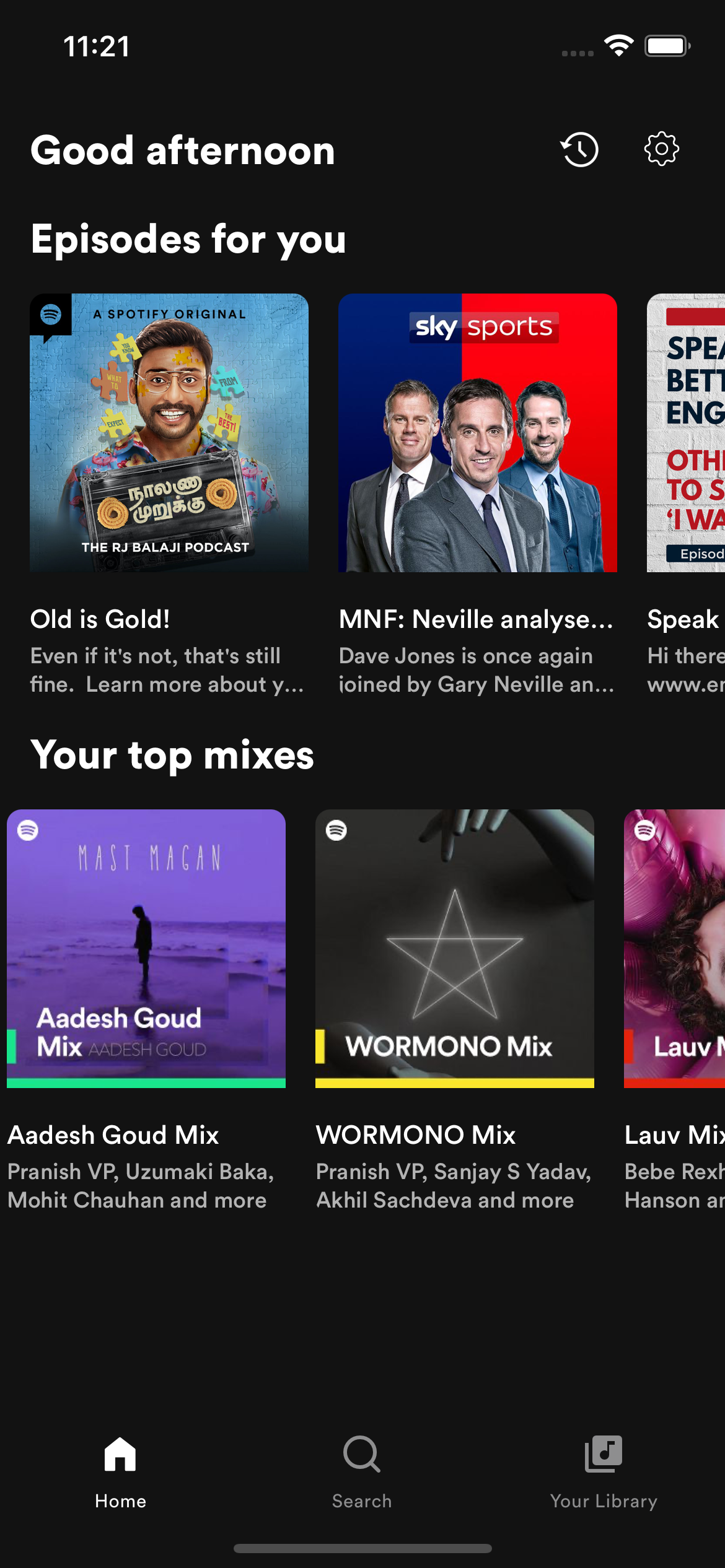 Spotify Home Screen