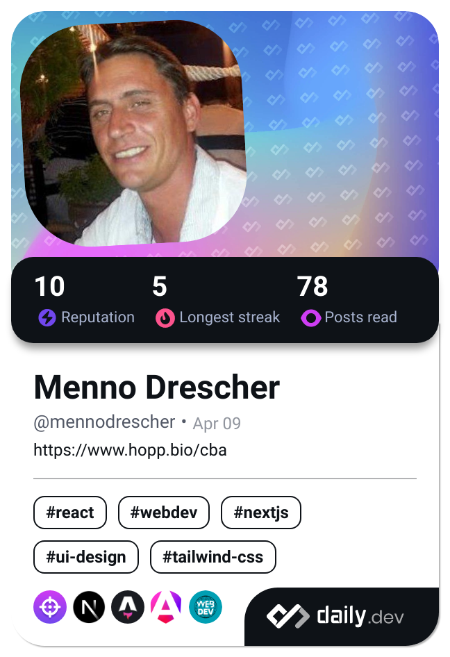 Menno Drescher's Dev Card