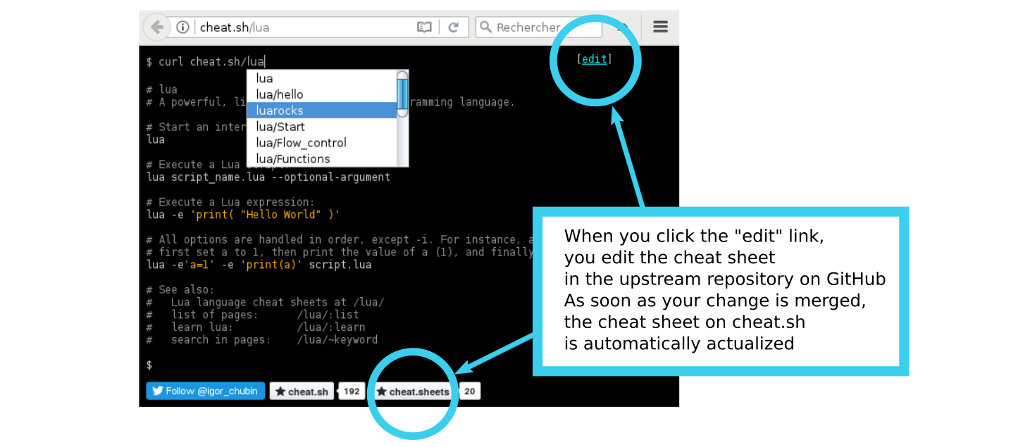 cheat.sh cheat sheets repositories