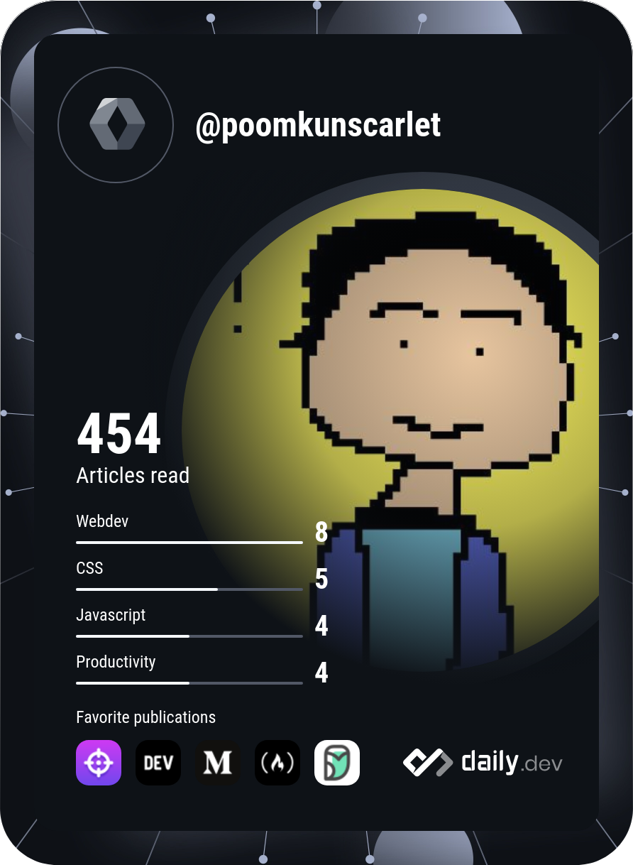 Poom Yimyuean's Dev Card