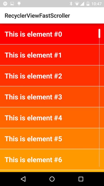 RecyclerViewFastScroller screenshot