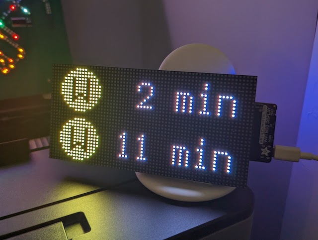 Front of 64x32 RGB LED Matrix display