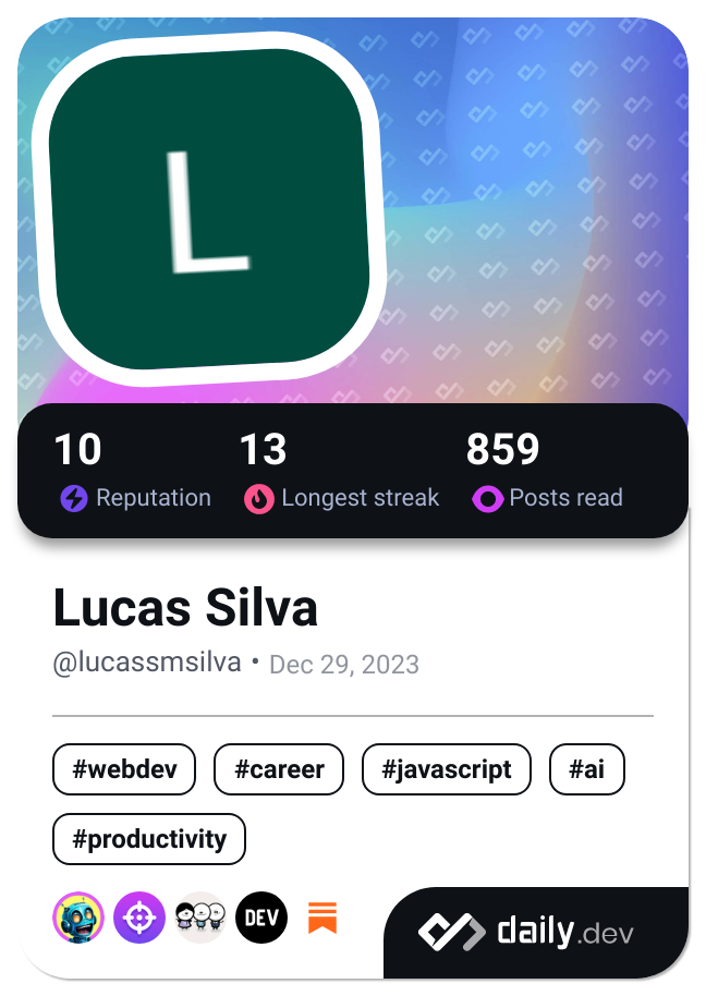 Lucas Silva's Dev Card