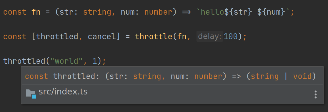 throttle typescript