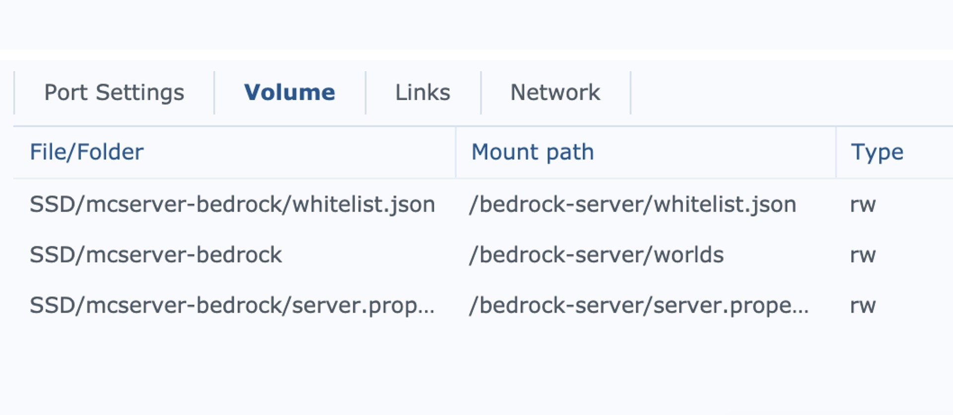 Correct local and container paths