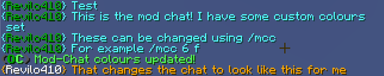 Example of changing chat colours in game