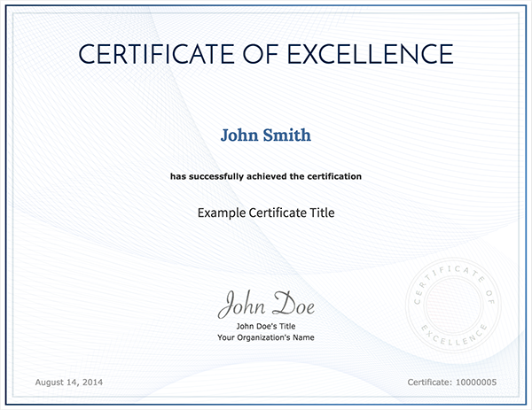 Example Digital Certificate