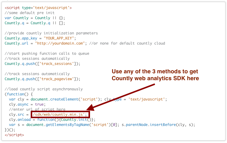 Using Countly web SDK in your web page