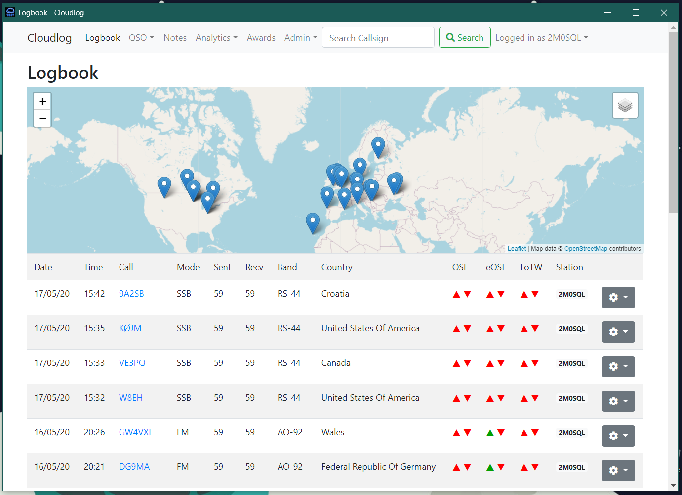 Cloudlog Logbook Display