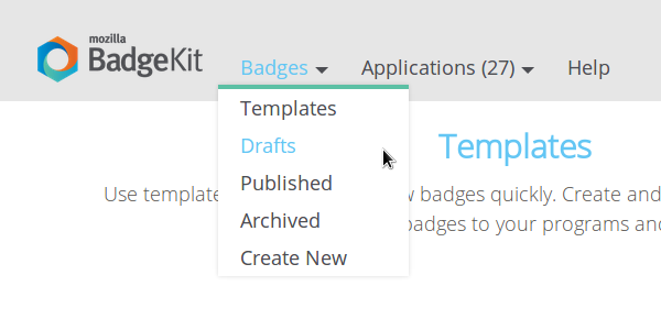 BadgeKit Badges Menu